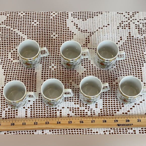 Set of 7 vintage Japanese tea cups || TANAKA demitasse teacups || Espresso cups - Picture 11 of 12